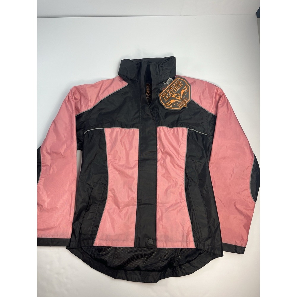 NEW Milwaukee Leather Jacket Women's XS Black & Pink Oxford Water Proof SH222201